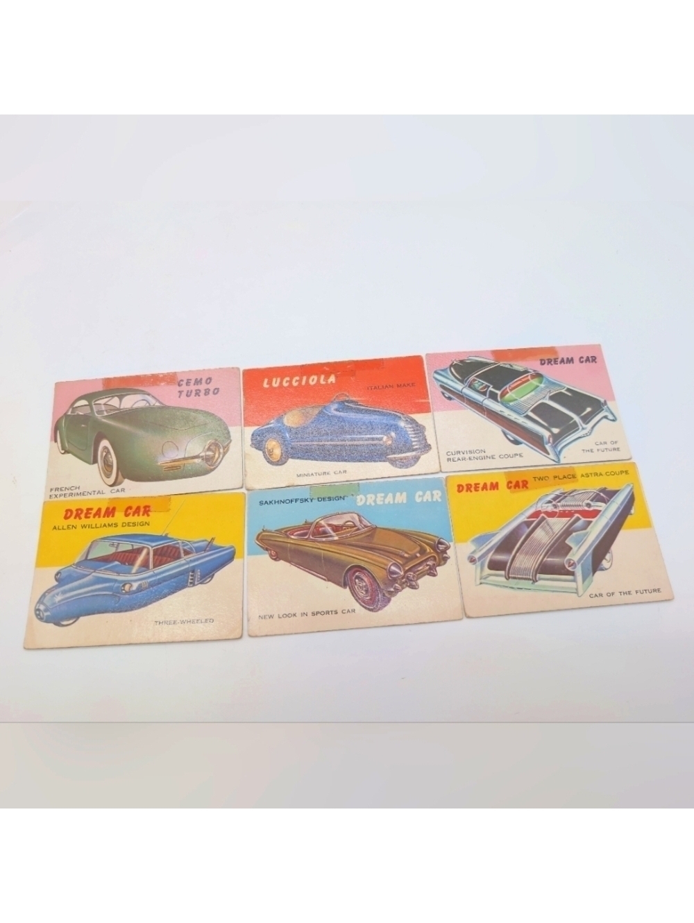 1954 Topps Car Card Set 6 Prototypes  Cemo Turbo, Lucciola, Allen Williams++